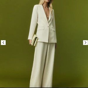 Reformation Miles Wide Leg Pant in Oyster (Matching Blazer Available)